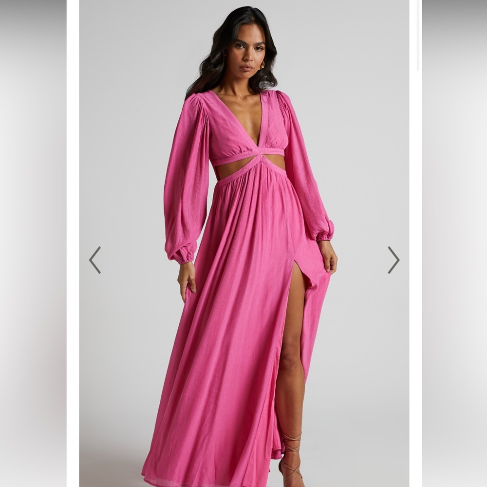 SHOWPO - PAIGE MACI DRESS - BALLOON SLEEVE SIDE CUT OUT